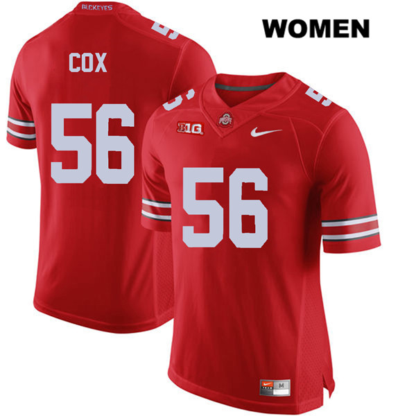 Ohio State Buckeyes Women's Aaron Cox #56 Red Authentic Nike College NCAA Stitched Football Jersey TB19J68AZ